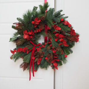 Red Christmas ( świąteczny wianek premium z żywych gałązek - średnica ok 55 cm)